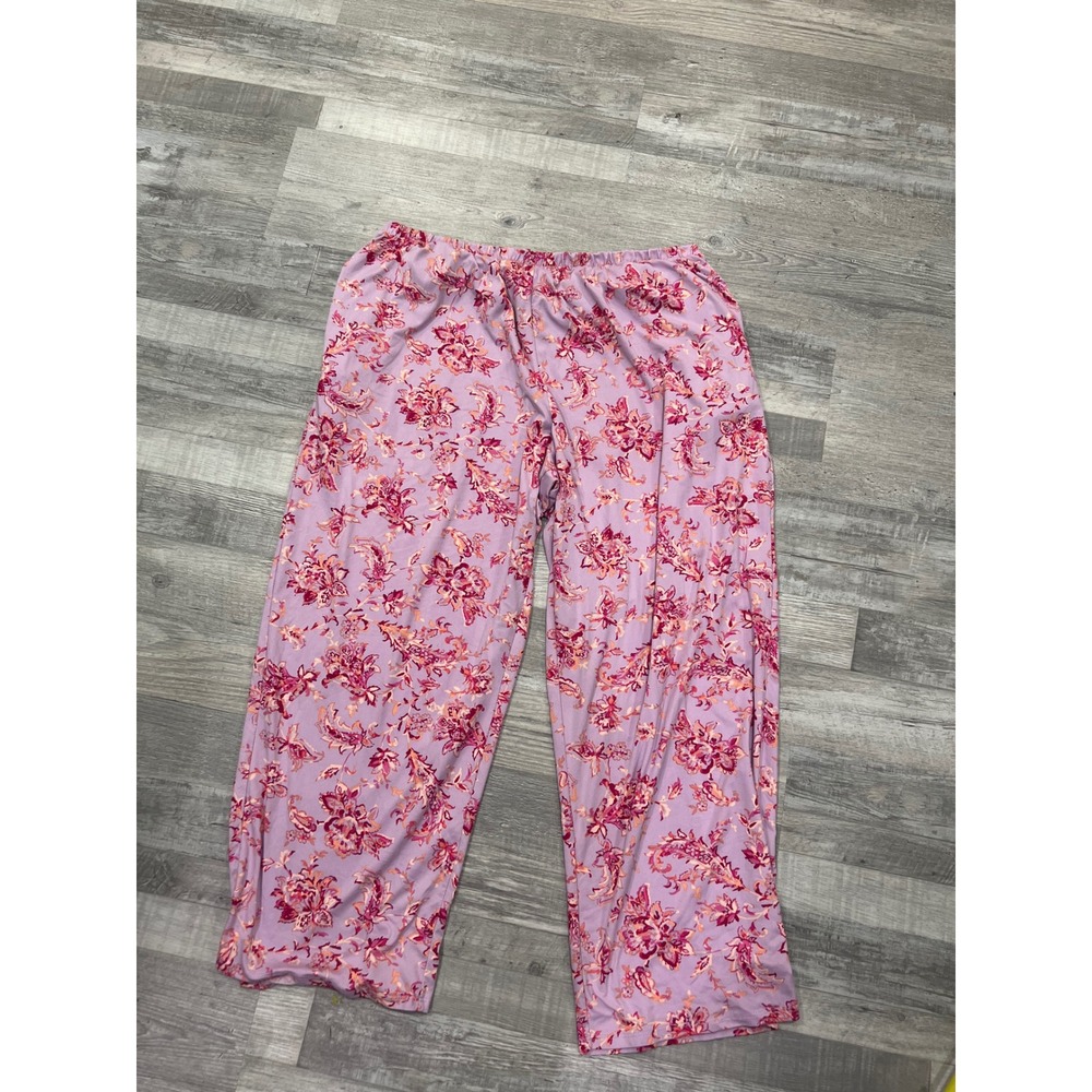 The Pioneer Woman Lavender Floral Pajama Pants Plus Size 2X Wide Leg Lounge - Picture 2 of 6